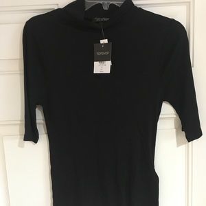 Topshop Short Sleeve Turtleneck